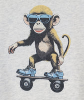 Reuben The Skateboarding Monkey Light Granite T-Shirt