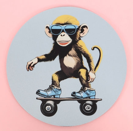 TwoAcreTees.com Reuben The Skateboarding Monkey Mouse Pad