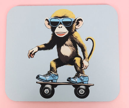 TwoAcreTees.com Reuben The Skateboarding Monkey Mouse Pad