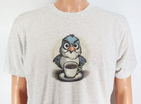 TwoAcreTees.com Rudy The Angry Coffee Bird Light Granite T-Shirt