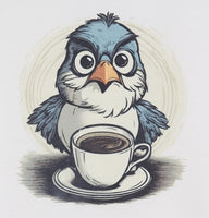 Rudy The Angry Coffee Bird Crisp White T-Shirt