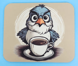 TwoAcreTees.com Rudy The Angry Coffee Bird Mouse Pad