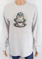 Rudy The Angry Coffee Bird Ash Gray Long Sleeve Shirt