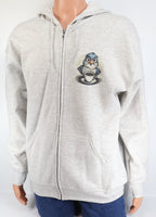 Rudy The Angry Coffee Bird Ash Gray Zipper Hoodie