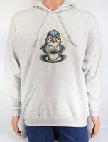 Rudy The Angry Coffee Bird Ash Gray Pullover Hoodie