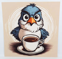 TwoAcreTees.com Rudy The Angry Coffee Bird Textured Print