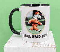 Rusty The Running Stuffed Horse Black Handle Mug