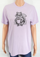 Sammy The Coffee Loving Squirrel Pastel Purple T-Shirt