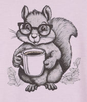 Sammy The Coffee Loving Squirrel Pastel Purple T-Shirt