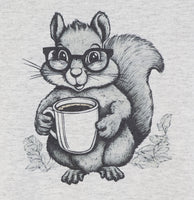 Sammy The Coffee Loving Squirrel Ash Gray Long Sleeve Shirt