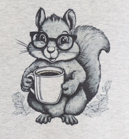 Sammy The Coffee Loving Squirrel Ash Gray Zipper Hoodie