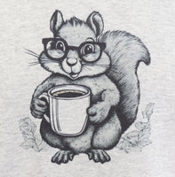 Sammy The Coffee Loving Squirrel Ash Gray Pullover Hoodie