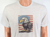 TwoAcreTees.com Scout The Patriotic Bald Eagle Light Granite T-Shirt