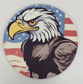 TwoAcreTees.com Scout The Patriotic Bald Eagle Round Mouse Pad