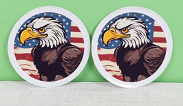 TwoAcreTees.com Scout The Patriotic Bald Eagle Sticker Pair