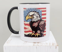 Scout The Patriotic Bald Eagle Black Handle Mug