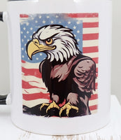 Scout The Patriotic Bald Eagle Black Handle Mug