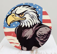 TwoAcreTees.com Scout The Patriotic Bald Eagle Round Coaster