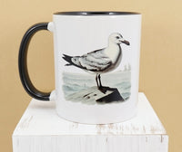 Seagull On A Rock Black Handle Mug