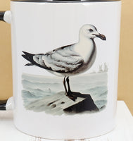 Seagull On A Rock Black Handle Mug