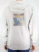 Seahorse On Front Beach Chair On Back Ash Gray Zipper Hoodie