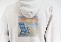 Seahorse On Front Beach Chair On Back Ash Gray Zipper Hoodie