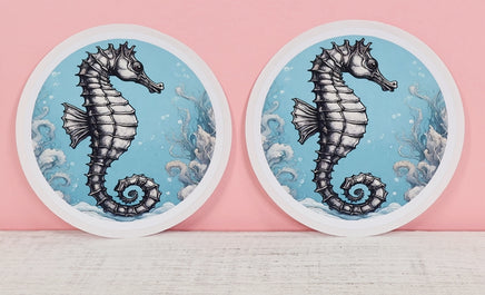 TwoAcreTees.com Seahorse In The Ocean Sticker Pair