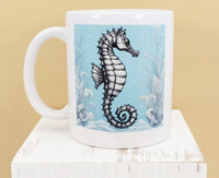 Seahorse In The Ocean White Mug