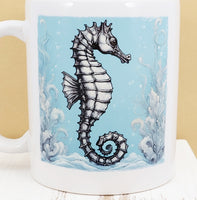 Seahorse In The Ocean White Mug