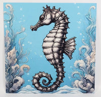 TwoAcreTees.com Seahorse In The Ocean Textured Print