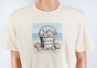 TwoAcreTees.com Bucket Of Seashells On The Beach Vanilla Cream T-Shirt