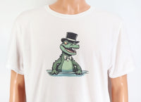 TwoAcreTees.com Sherman The Alligator Crisp White T-Shirt