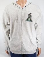 Sherman The Classy Alligator Ash Gray Zipper Hoodie - Front Only