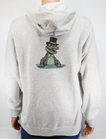 Sherman The Classy Alligator Ash Gray Zipper Hoodie