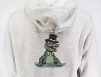 Sherman The Classy Alligator Ash Gray Zipper Hoodie