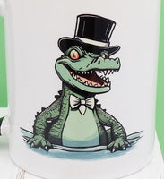 Sherman The Classy Alligator Black Handle Mug