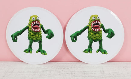 TwoAcreTees.com Sid The Green Monster Sticker Pair