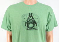 TwoAcreTees.com Silas The Steampunk Penguin Leafy Green T-Shirt