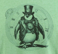 Silas The Steampunk Penguin Leafy Green T-Shirt