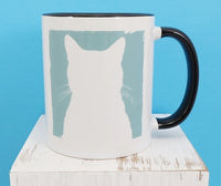 TwoAcreTees.com White Cat Silhouette