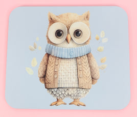 Simon The Snuggly Owl Mouse Pad