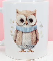 Simon The Snuggly Owl White Mug