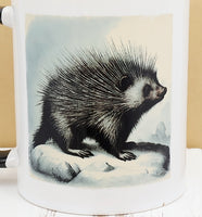 Spike The Curious Porcupine Black Handle Mug