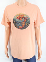 Stained Glass Style Goldfish Peach Cobbler T-Shirt