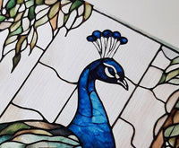 Stained Glass Style Peacock Textured Print