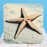 Starfish On The Beach Square Coaster