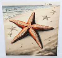 TwoAcreTees.com Starfish On The Beach Textured Print