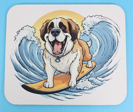 Sully The Surfing Saint Bernard Mouse Pad