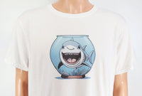 TwoAcreTees.com Thrasher The Shark In A Fish Bowl Crisp White T-Shirt