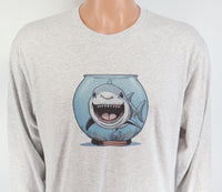 TwoAcreTees.com Thrasher The Shark In A Fish Bowl Ash Gray Long Sleeve Shirt